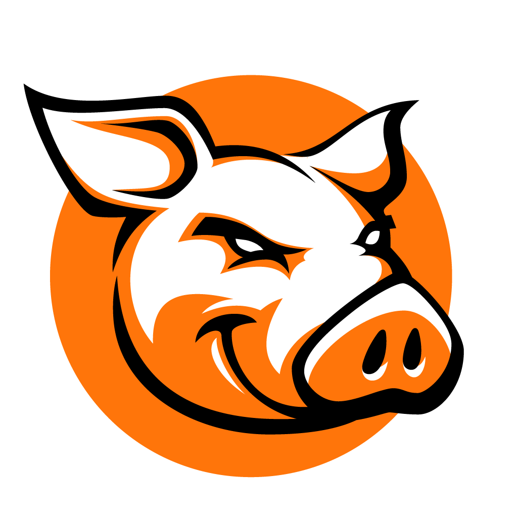 Pig AF Round Orange Sticker